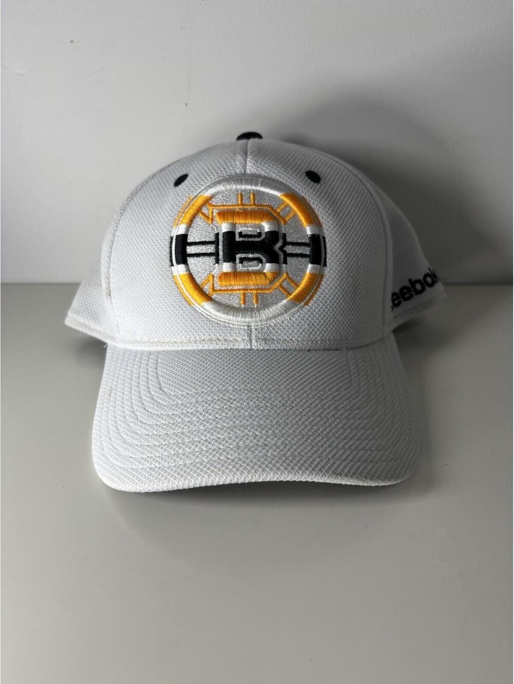 Reebok Face Off Boston Bruins NHL Adjustable Cap Hat White Size S/M